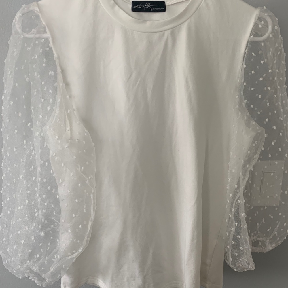 Puff sleeve cotton shirt